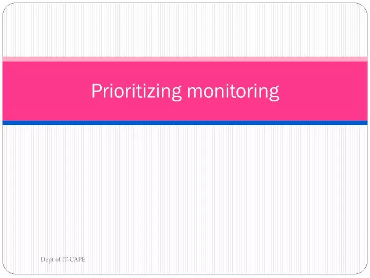 prioritizing monitoring