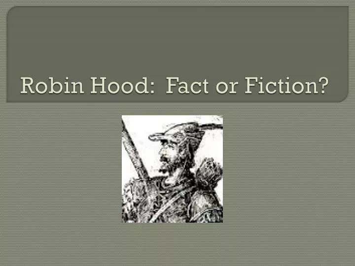 robin hood fact or fiction