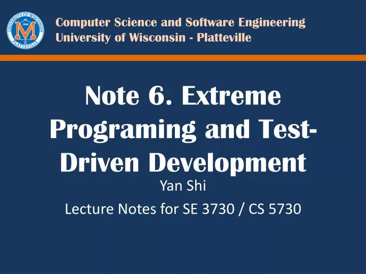 note 6 extreme programing and test driven development
