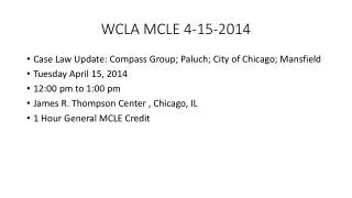 WCLA MCLE 4-15-2014