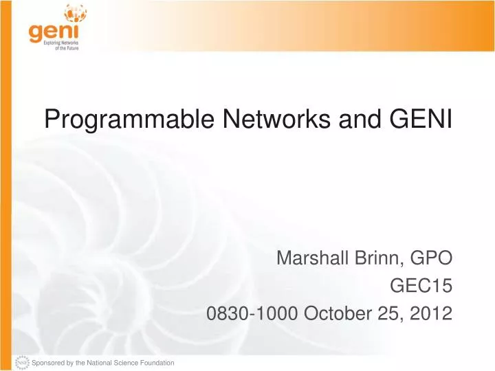 programmable networks and geni