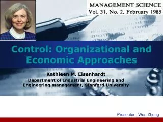 Control: Organizational and Economic Approaches