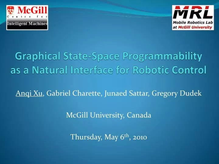 graphical state space programmability as a natural interface for robotic control