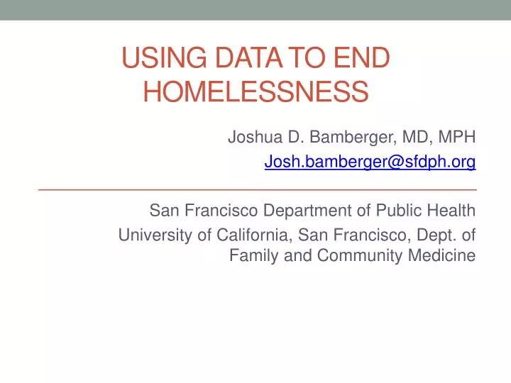 using data to end homelessness