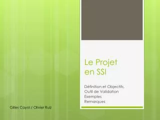 le projet en ssi