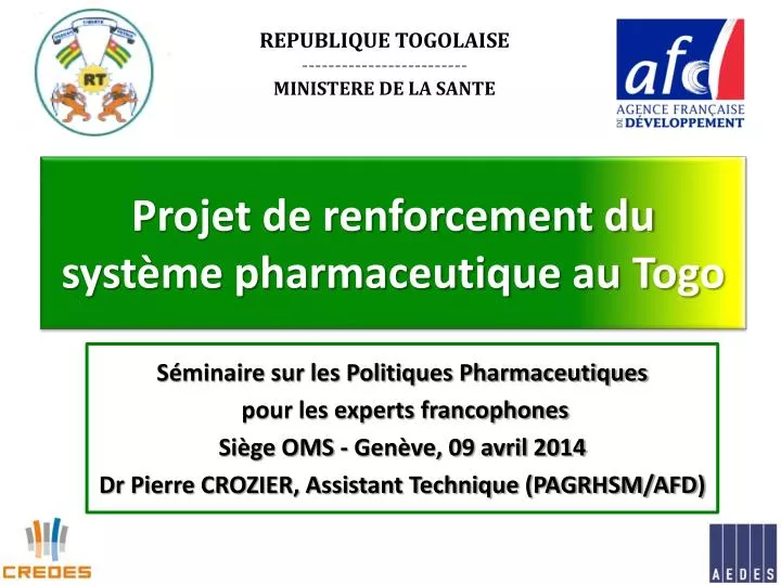 projet de renforcement du syst me pharmaceutique au togo