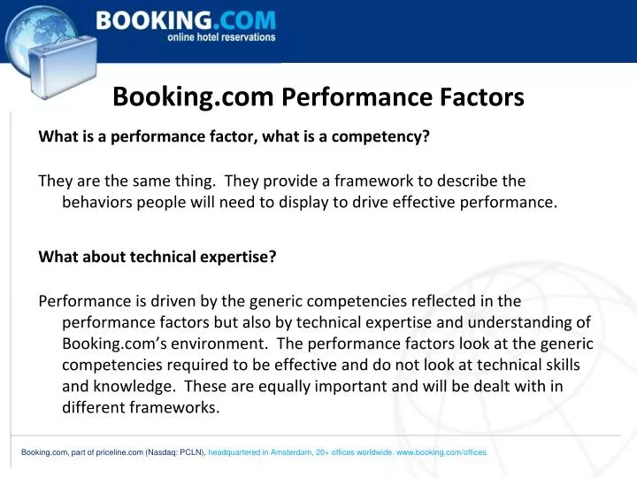 booking com performance factors
