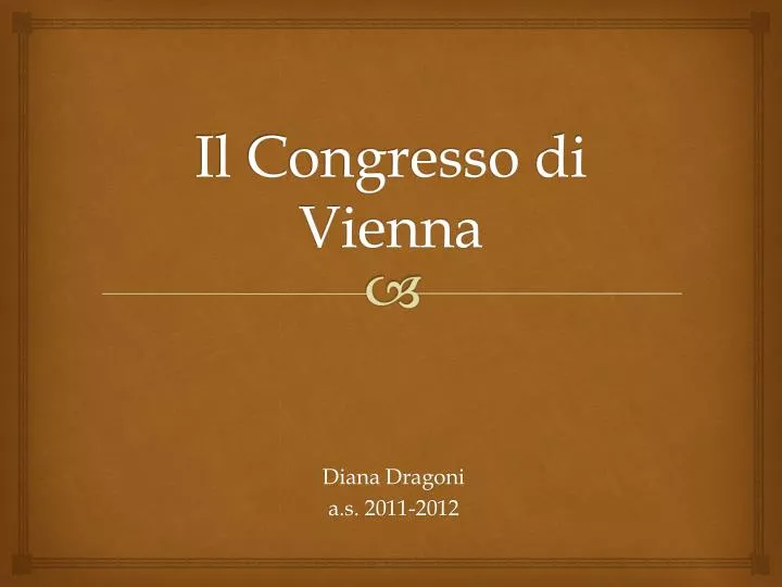 il congresso di vienna