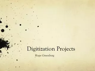 Digitization Project s