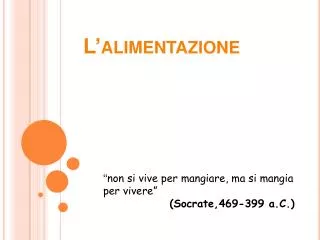 l alimentazione