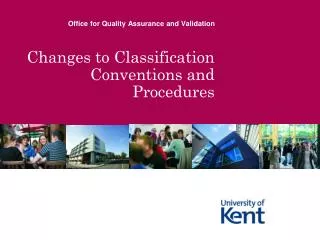Changes to Classification Conventions and Procedures