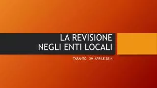 la revisione negli enti locali