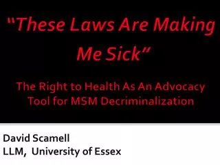 David Scamell LLM, University of Essex