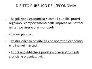 diritto pubblico dell economia