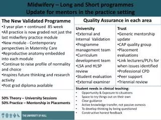 The New Validated Programme 3 year plan + continued 85 week