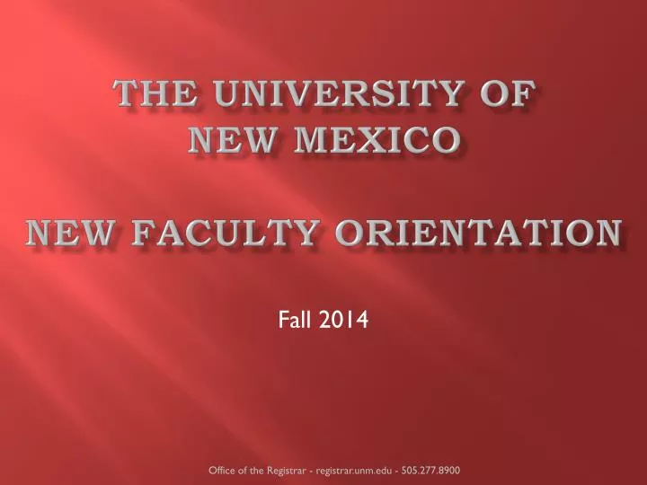 the university of new mexico new faculty orientation