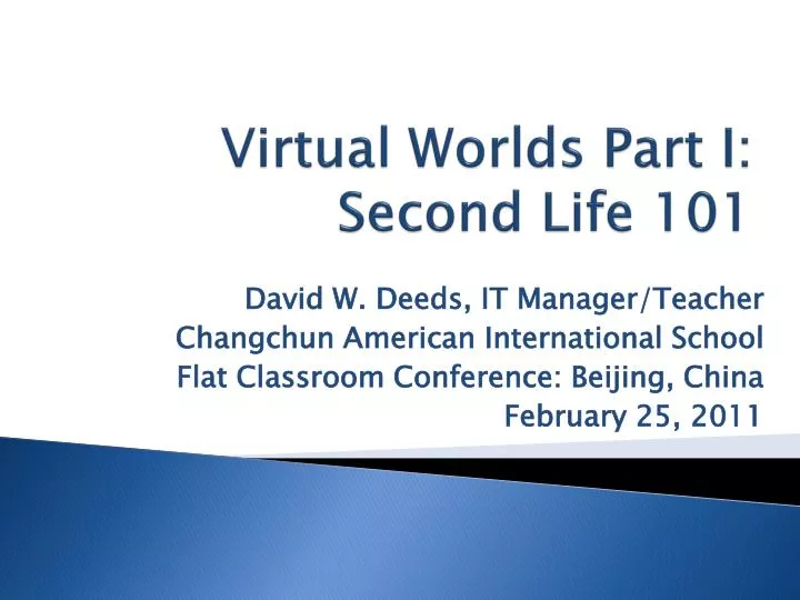 virtual worlds part i second life 101