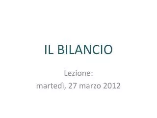 il bilancio