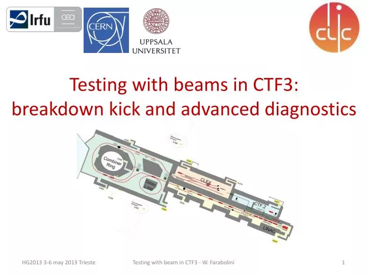 testing with beams in ctf3 breakdown kick and advanced diagnostics