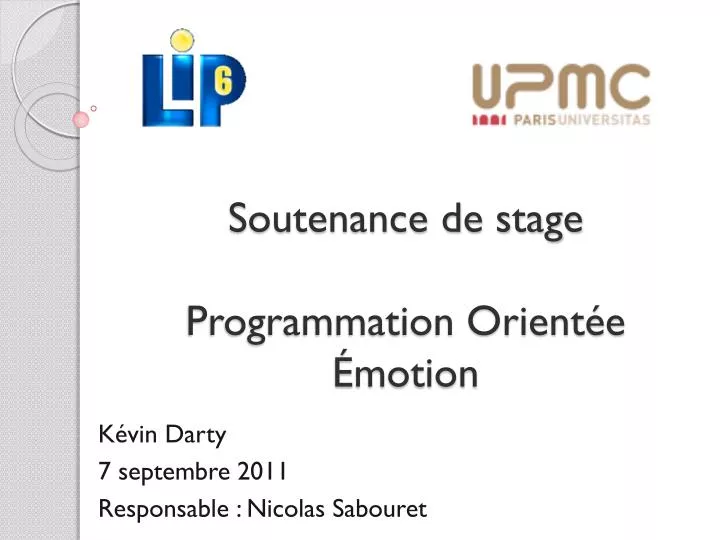 soutenance de stage programmation orient e motion