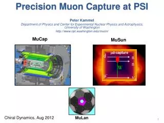 Precis ion Muon Capture at PSI