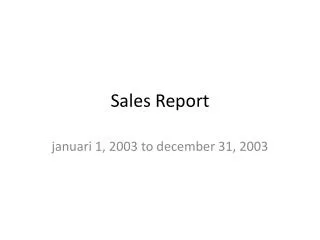 sales report