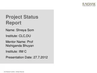 Project Status Report