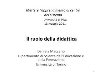 mettere l apprendimento al centro del sistema