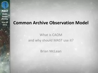 Common Archive Observation Model