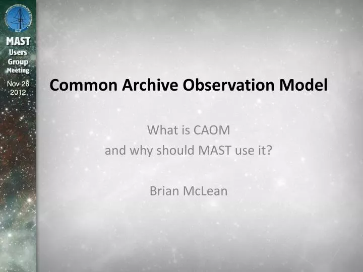 common archive observation model