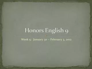 Honors English 9