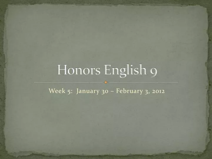 honors english 9
