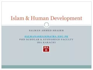 Islam &amp; Human Development