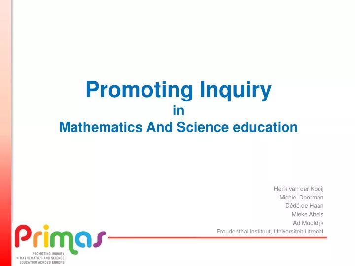 promoting inquiry in mathematics a nd science education