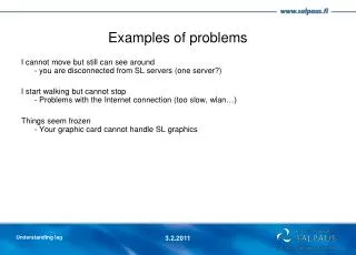 Examples of problems
