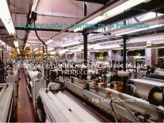 planificaci n y control de la produci n