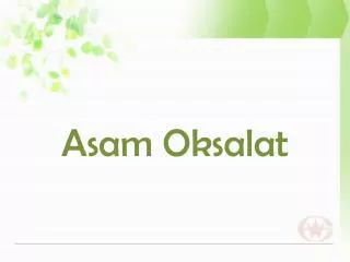 Asam Oksalat