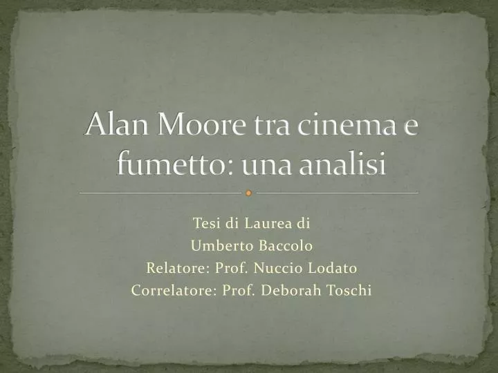 alan moore tra cinema e fumetto una analisi