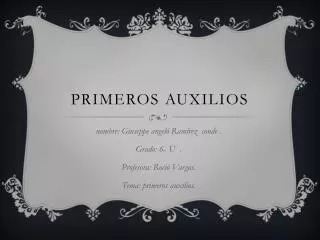 primeros auxilios