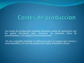 costes de produccion