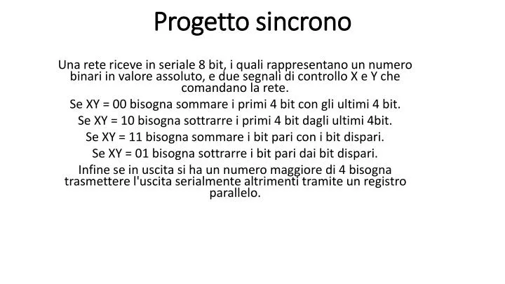 progetto sincrono