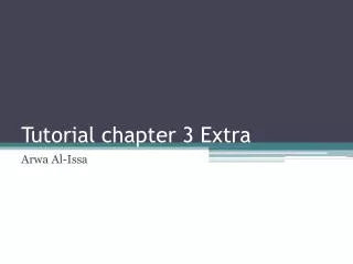 Tutorial chapter 3 Extra