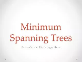 minimum spanning trees