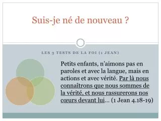 suis je n de nouveau