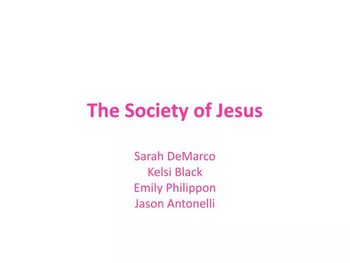 the society of jesus