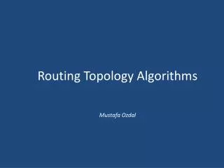 Routing Topology Algorithms