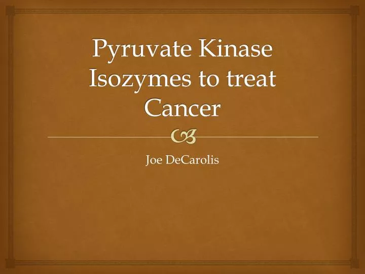 pyruvate kinase isozymes to treat cancer