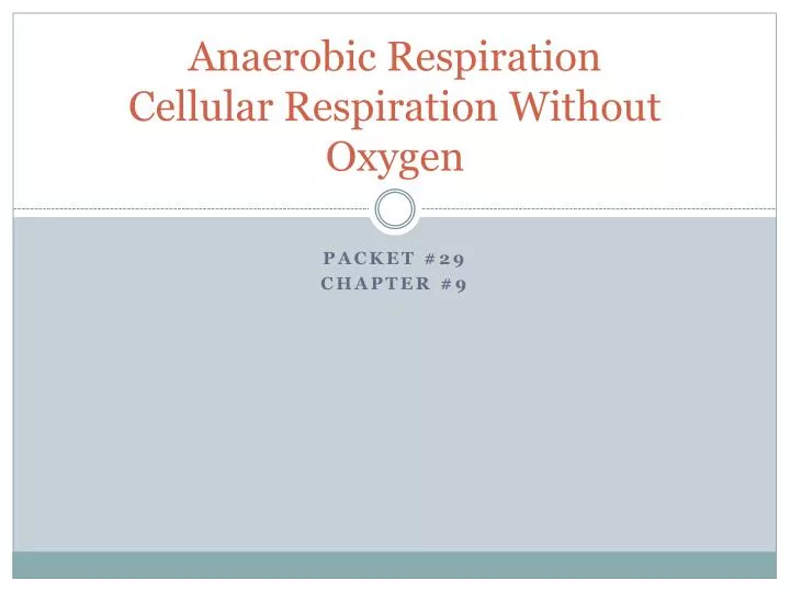 anaerobic respiration cellular respiration without oxygen