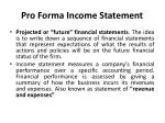 Pro Forma Income Statement - slide 1