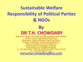 Sustainable Welfare Responsibility of Political Parties &amp; NGOs